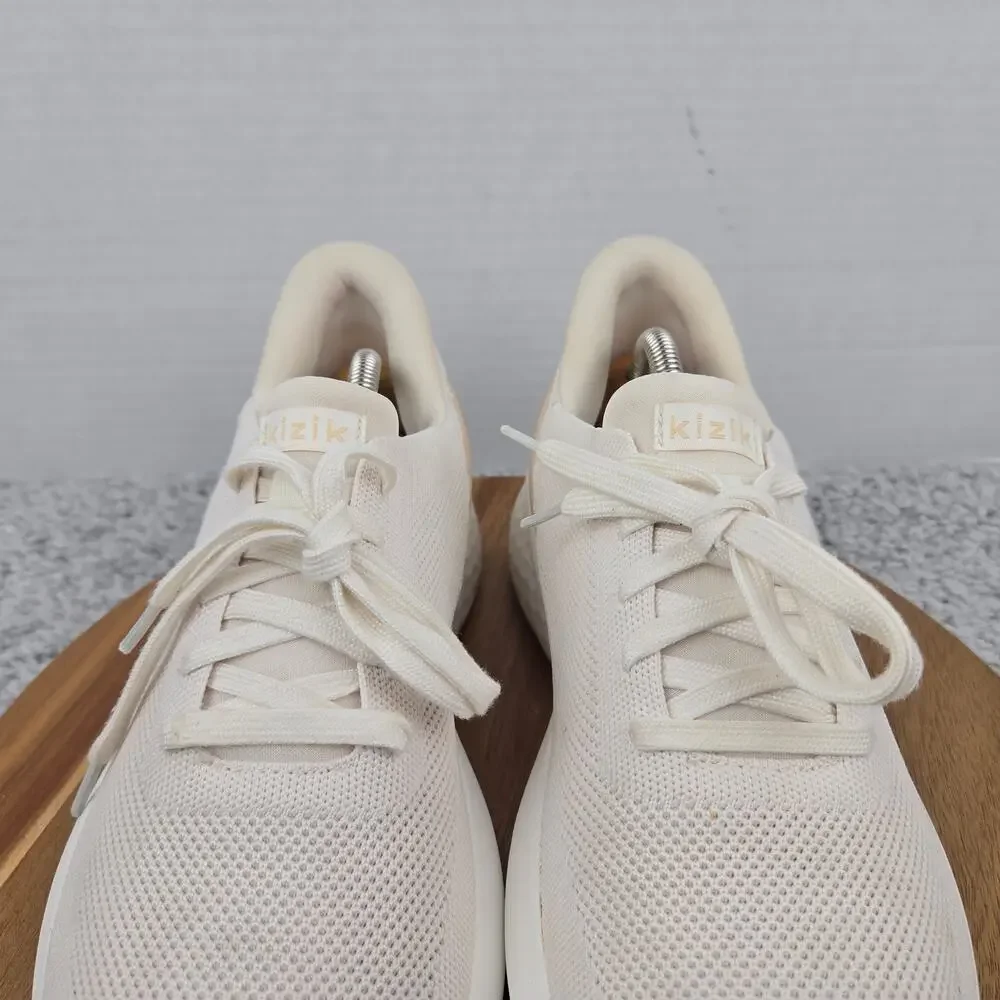 Kizik Womens 9 Athens White Creme Knit Slip On Hands-Free Casual Daily Sneaker
